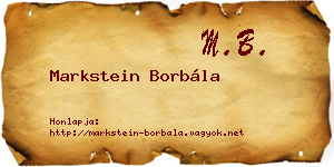 Markstein Borbála névjegykártya