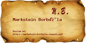 Markstein Borbála névjegykártya
